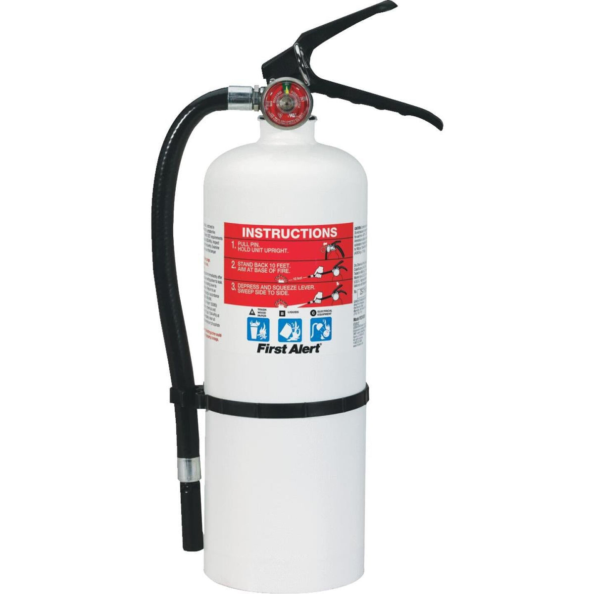 First Alert 2-A:10-B:C Rechargeable Heavy-Duty Home Fire Extinguisher ...