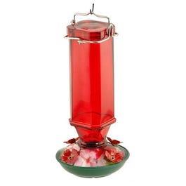 Bird Feeder, Hummingbird, Vintage Square, Ruby, 16-oz.