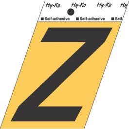 Address Letters, Z, Black/Gold Aluminum, Adhesive, 3.5-In.