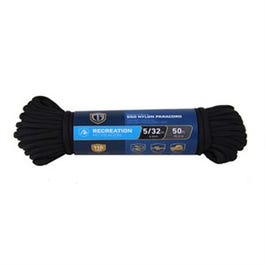 Paracord 550 Nylon Rope, Black, 5/32-In. x 50-Ft.