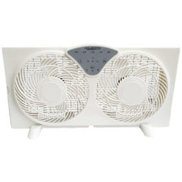 Digital Reversible Twin Window Fan, 3-Speed, 9-In.