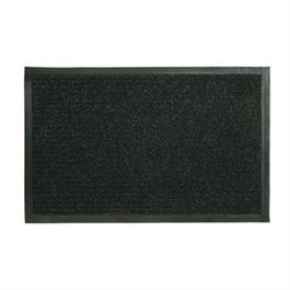 Floor Mat, Dual Rib Charcoal Black, Indoor/Outdoor, 21 x 36-In.