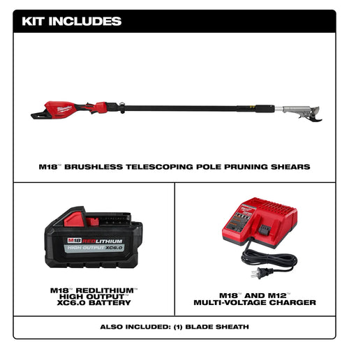 Milwaukee M18™ Brushless Telescoping Pole Pruning Shears Kit