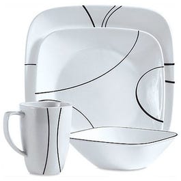 Simple Lines Square Dinnerware 16-Piece Set