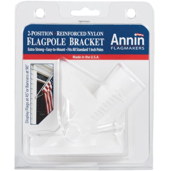 Annin Flagmakers Two-Way Flag Pole Bracket (White) - Shoemakersville ...