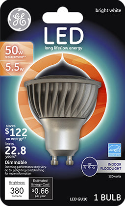 5.5W MR16 GU10 LED SW 50W EQ FLOOD BULB