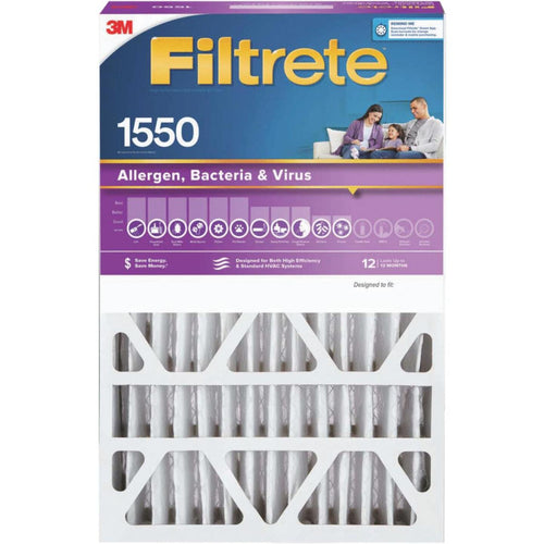 3M Filtrete 20 In. x 25 In. x 4 In. (Slim Fit) Allergen, Bacteria & Virus 1550 MPR Deep Pleat Furnace Filter