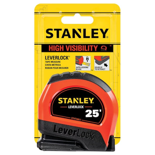 Stanley 25 ft High-Visibility LEVERLOCK® Tape Measure