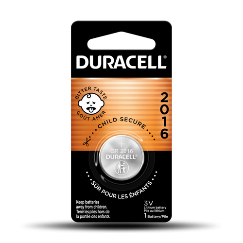 Duracell CR 2016 Lithium Coin Battery with Bitter Coating