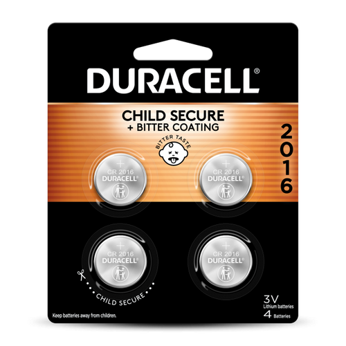 Duracell CR 2016 Lithium Coin Battery with Bitter Coating