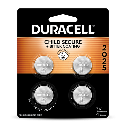 Duracell CR 2025 Lithium Coin Battery with Bitter Coating (CR 2025 1 Pk)