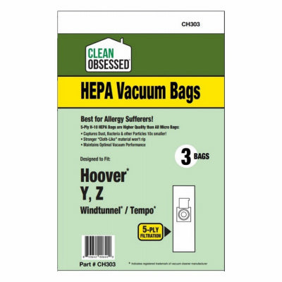 Clean Obsessed Hoover HEPA Vacuum Cleaner Bags Type Y 3 Bags