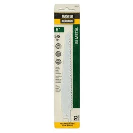 Reciprocating Saw Blades, 2-Pk, 6-Inch, 5/8-TPI, Bi-Metal/Cobalt
