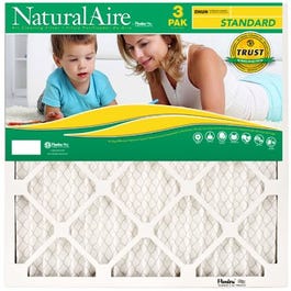 Standard Pleated Furnace Filter, 14x25x1-In., 3-Pack