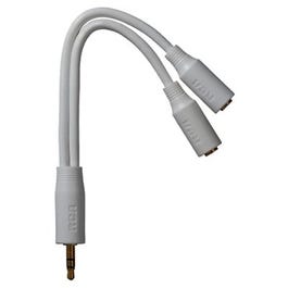 Audiovox Stereo Y Extension Cable White 3.5mm