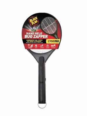 Black Flag Handheld Bug Zapper Insect Killer Racket Style