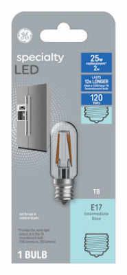 GE LED Light Bulb T8 Warm White Frosted 200 Lumens