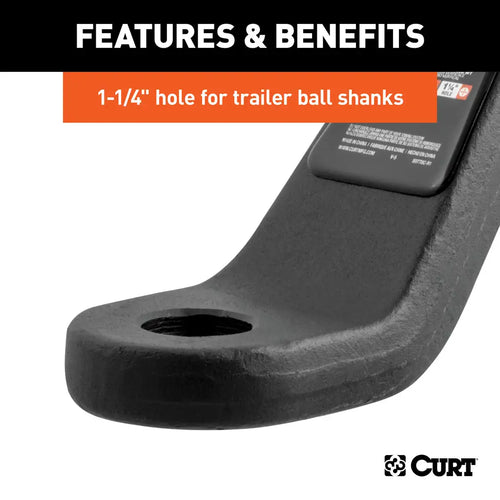 CURT Commercial Duty Forged Ball Mount (2-1/2 Shank, 20,000 lbs., 2 Drop) #45456