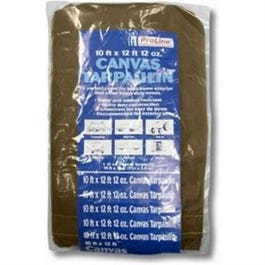 Canvas Tarp, Tan & Brown, 10 x 12-Ft