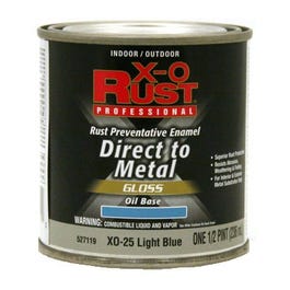 Premium Oil Base Paint, Gloss, Light Blue, Interior/Exterior, 1/2-Pt.