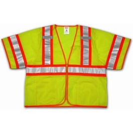 Hi-Viz Vest, ANSI 107 Class III, Lime/Yellow Polyester Mesh, XXL/XXXL