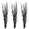 Halloween Light Twigs, Orange/Black Glitter, 3-Pc.