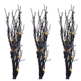 Halloween Light Twigs, Orange/Black Glitter, 3-Pc.