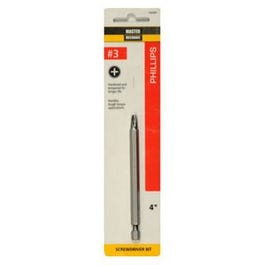 Power Screwdriver Bit, #3 Phillips, 4-In.