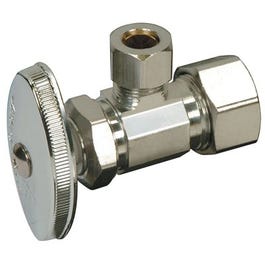 Angle Stop Valve, Chrome, 3/8 x 3/8-In.