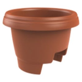 Deck Rail Planter, Plastic, Clay, 12-In.