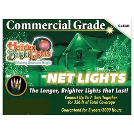 Christmas Net Lights, Commercial-Grade, Clear, 150 Lights, 4 x 6-Ft.