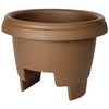 Deck Rail Planter, Plastic, Chocolate, 12-In.