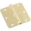 Door Hinge, Interior, Bright Brass, 3.5-In.