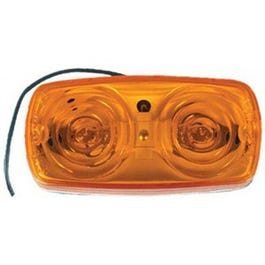 LED Marker Light, Amber Bulls Eye With White Base, 4 x 2-In.