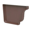 Gutter End Cap, Left, Brown Galvanized Steel, 4-In.