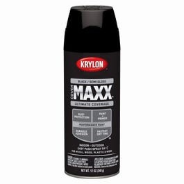 CoverMaxx Spray Paint & Primer, Semi-Gloss, Black, 12-oz.