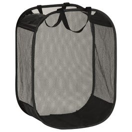 Laundry Basket, Black Mesh, 18 x 11 x 24-In.