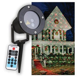 Holiday Star Laser Light Projector, Red & Green Geometric Designs