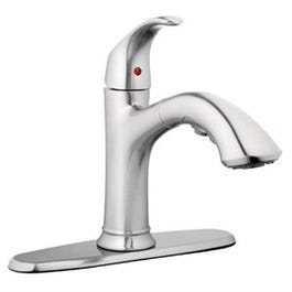 Pull Out Kitchen Faucet, Single Loop Handle, Brushed Nickel