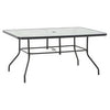 Marbella Dining Table, Black Steel Frame, Glass Top, 61 x 38-In.