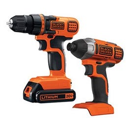 20-Volt Max Cordless Drill/Driver + Impact Driver Combo Kit, 1 Lithium-Ion Battery