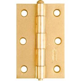 2-Pk., 3 x 2-In. Narrow Hinges, Light-Duty, Dull Brass