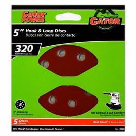 5-Pk., 8-Hole 320-Grit Vented Sanding Disc