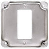 GFI Receptacle Box Cover, Single, Flat Corner Square, Steel, 4-In.