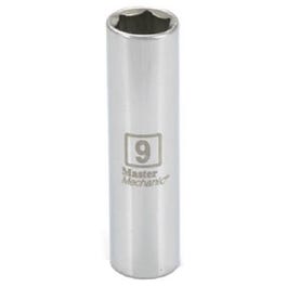 Metric Deep Well Socket, 6-Point, 1/4-In. Drive, 9mm