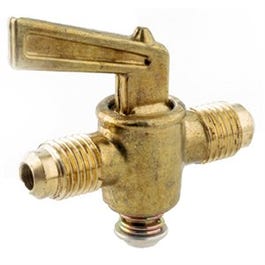 Flare 2-Way Shut-Off Cock, Brass, 3/8 x 3/8-In.