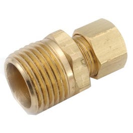 Compression Fitting, Connector, Lead-Free Brass, 1/8 Compression x 1/8-In. MPT