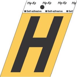 Address Letters, H, Black/Gold Aluminum, Adhesive, 3.5-In.