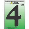 Address Numbers, 4, Black Plastic, Screw-In., 6-In.