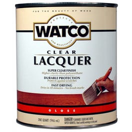 Lacquer Wood Finish, Clear Gloss, 1-Qt.